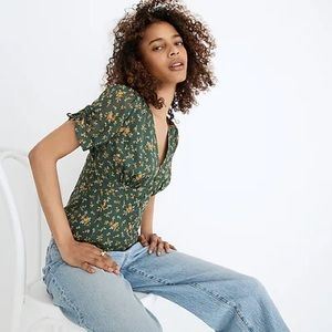 Madewell Silk Evie Top Fresh Sprigs 8